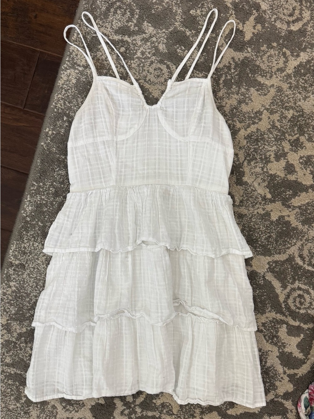 American Eagle Outfitters White Tiered Ruffle Sundress